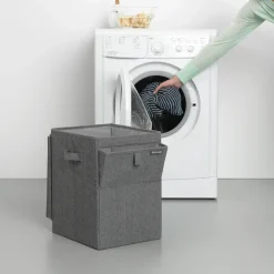 Cesto ropa sucia apilable Brabantia 35L, gris oscuro
