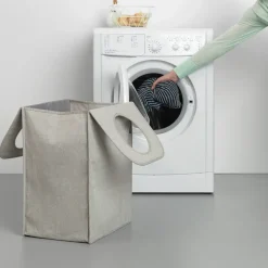 Cesto ropa sucia Brabantia, rectangular 55 L, gris claro
