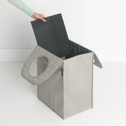 Cesto ropa sucia Brabantia, rectangular 55 L, gris claro