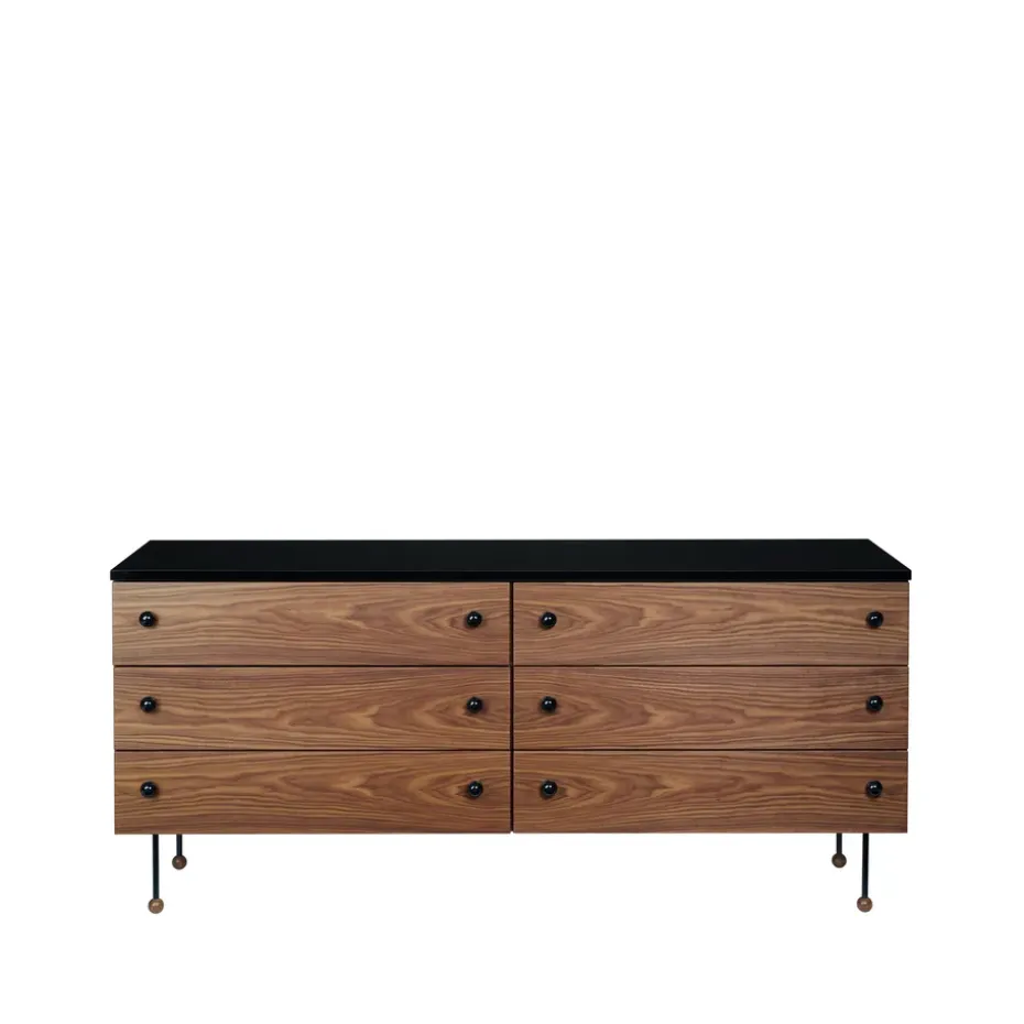Cómoda 62 Dresser, American walnut, 6 cajones