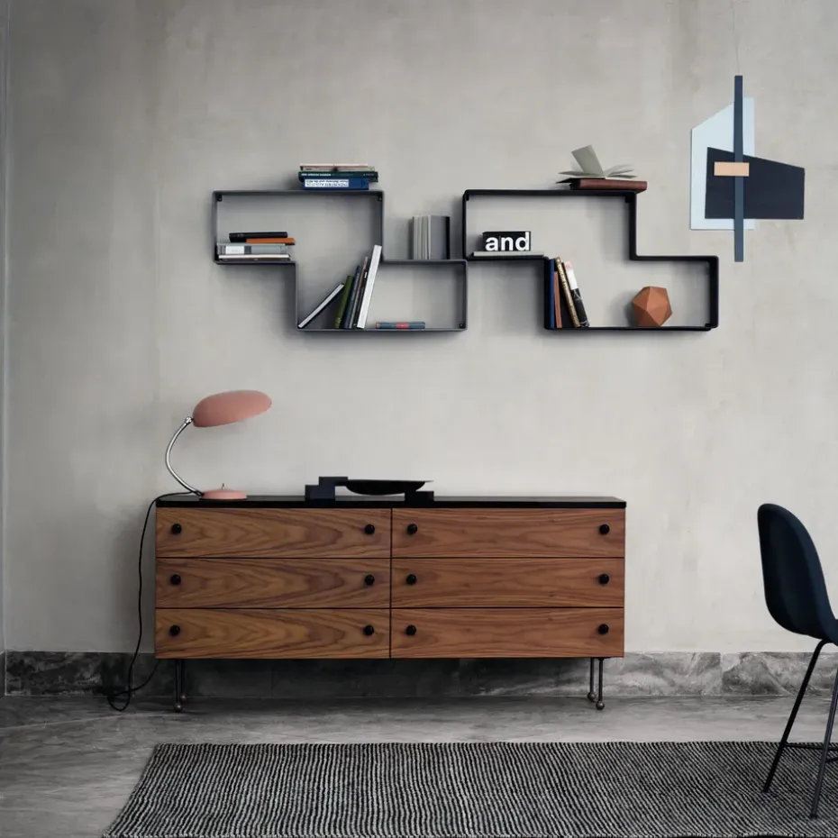 Cómoda 62 Dresser, American walnut, 6 cajones