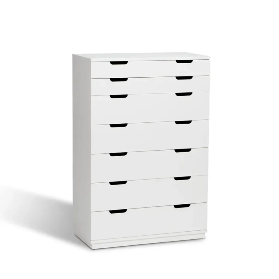 Cómoda Aoko de 7 cajones, Lacado blanco