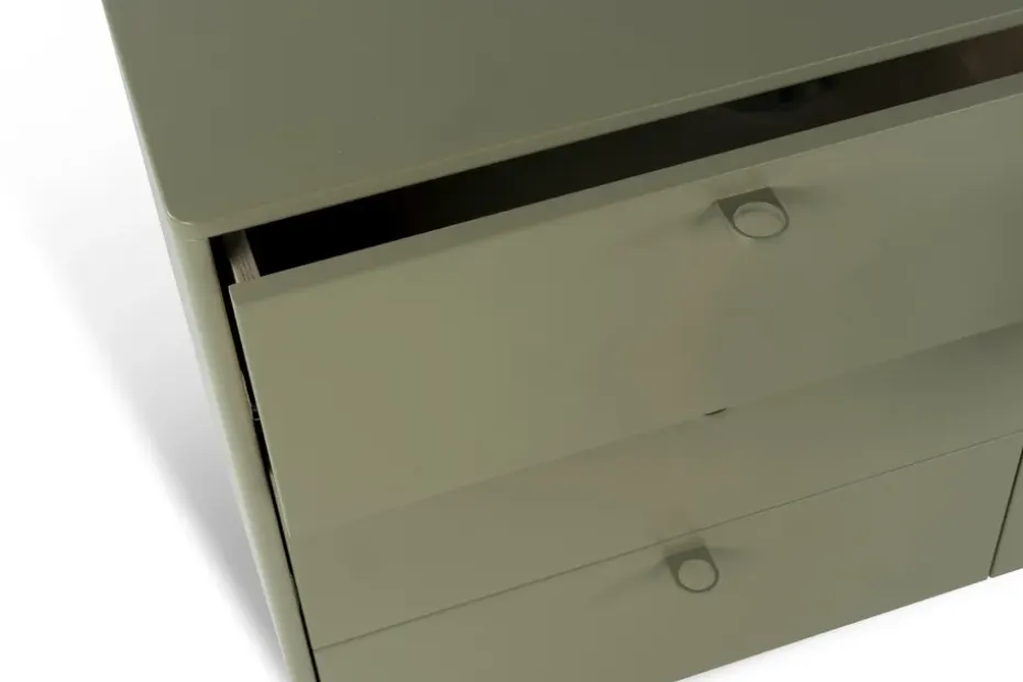 Cómoda Deus de 9 cajones, Gris oliva