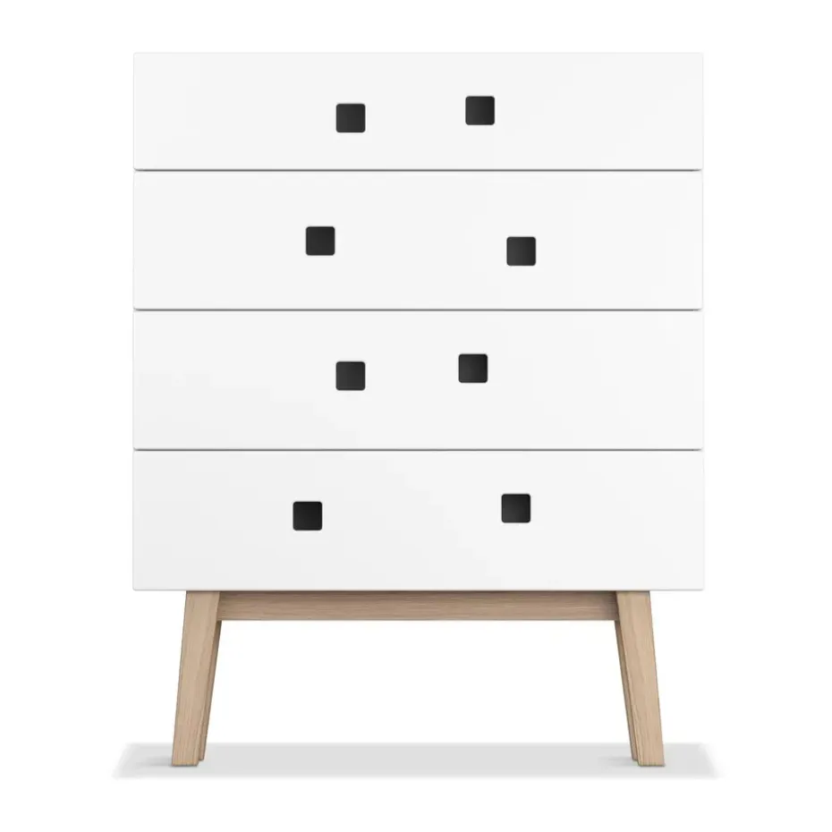 Cómoda Peep B3, Blanco, retro, base de roble