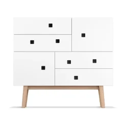 Cómoda Peep B1, Blanco, retro, base de roble