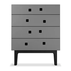 Cómoda Peep B3, Slate grey, lacado negro