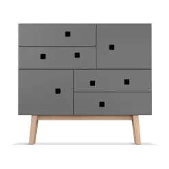 Cómoda Peep B1, Slate grey, retro, base de roble