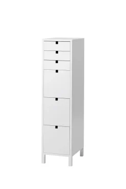 Cómoda Square estrecha 6 cajones, Blanco