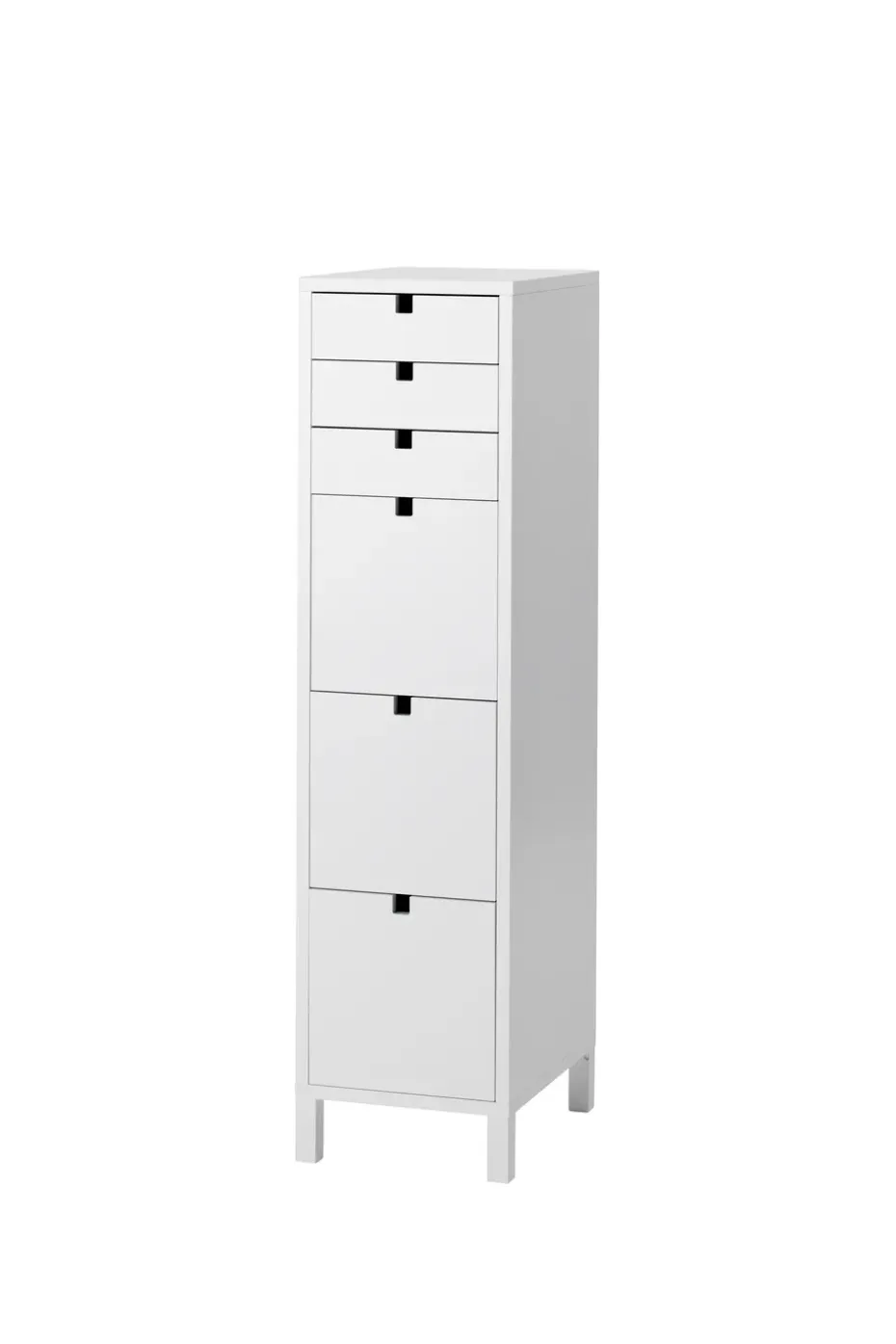 Cómoda Square estrecha 6 cajones, Blanco