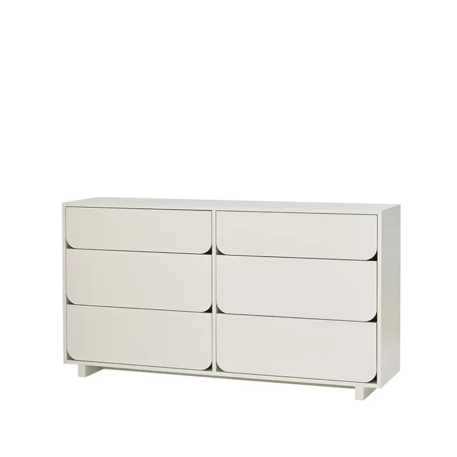 Cómoda Vidja doble, Sand, 6 cajones