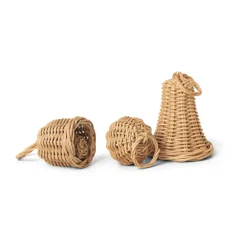 Colgante de navidad Braided Bell Baubles 3 unidades, Natural