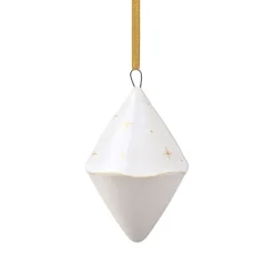 Colgante de Navidad Winter Glow double cone, Blanco-beige