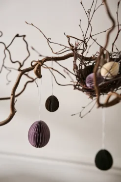 Colgante de Pascua Ovoid papel small 4 cm, Brown