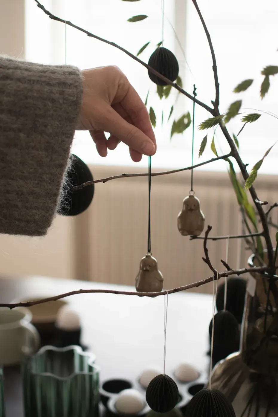 Colgante decorativo Hanging Chubby chicken, Beige