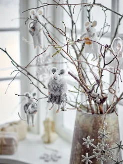 Colgantes de Navidad Peo 2 unidades, Blanco-gris