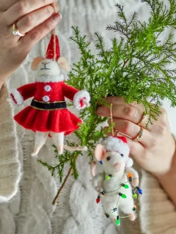 Colgantes de Navidad Peo 2 unidades, Blanco-rojo