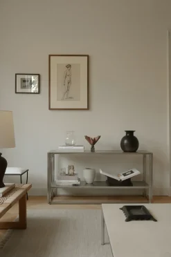 Consola Foldable 124×60 cm, Acero inoxidable cepillado