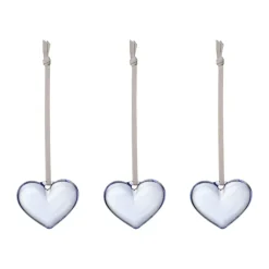 Corazón de cristal Iittala , Azul claro, 5 cm, pack de 3