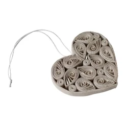 Corazón de papel 8 cm, Crema