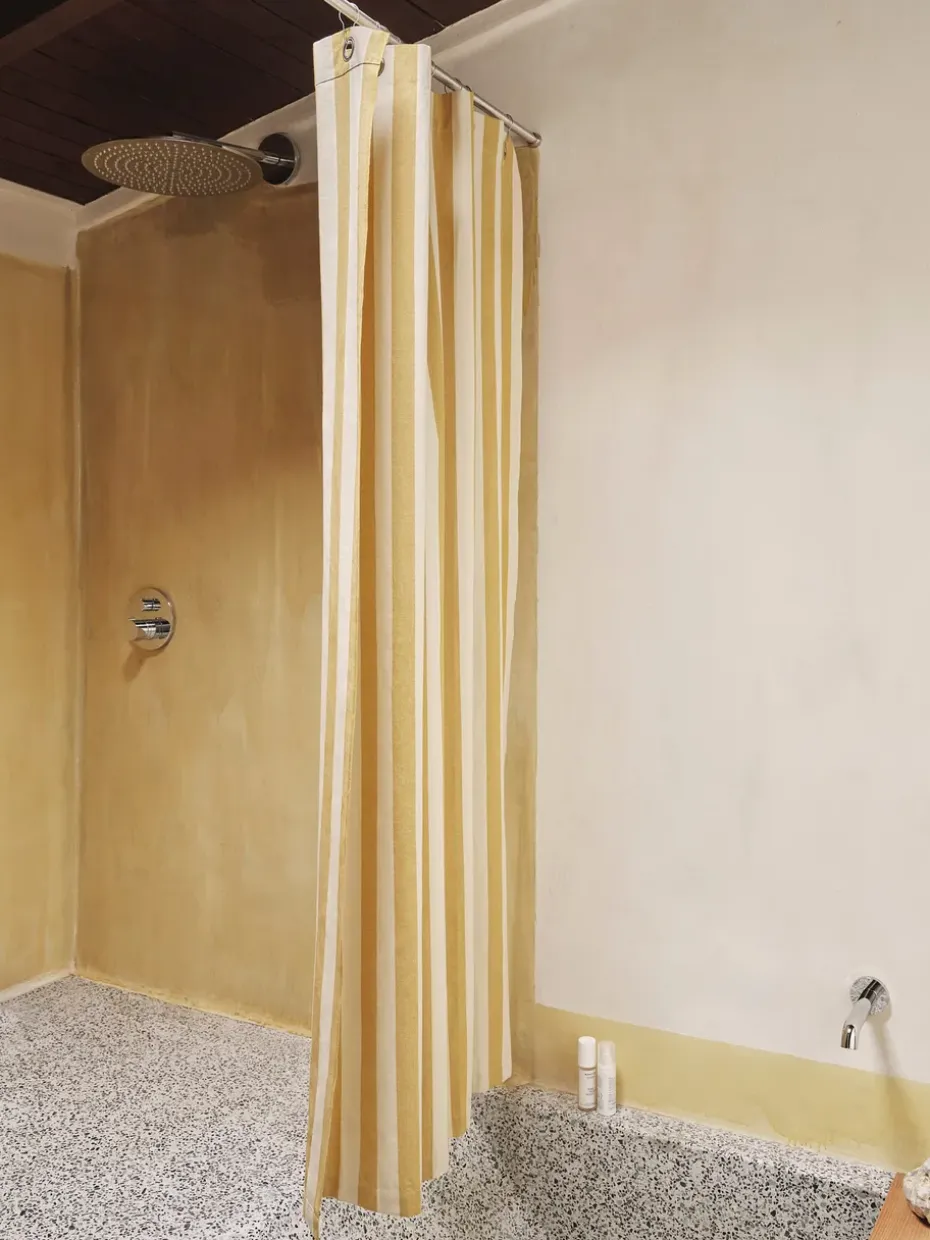 Cortina de baño Chambray, Warm yellow-parchment