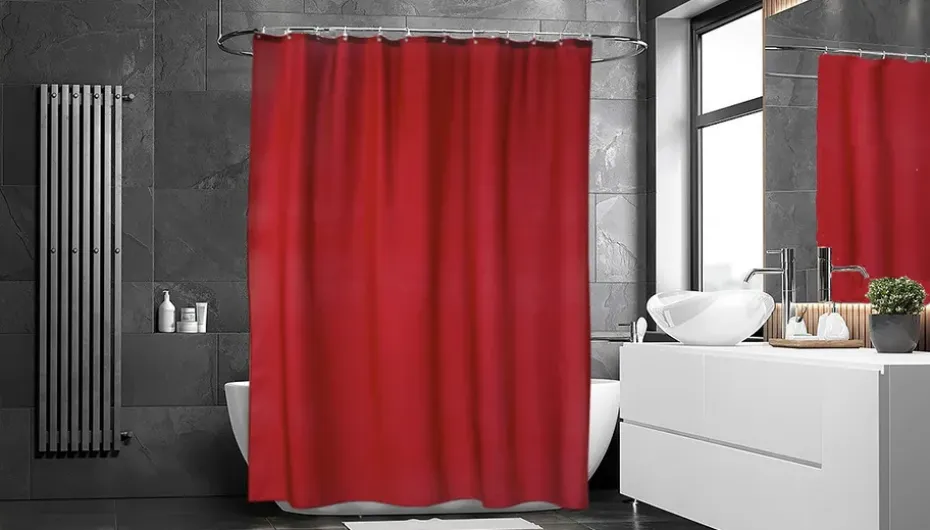Cortina de ducha Match 200 x 240 cm, extra alto (rojo)
