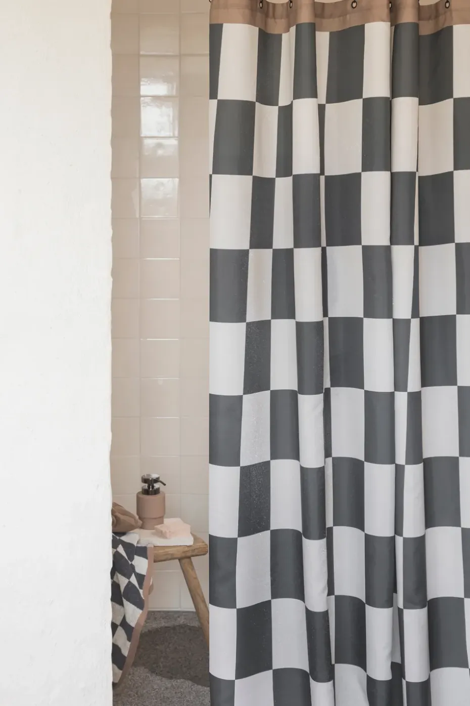 Cortina de ducha Retro 150x200 cm, Dark grey