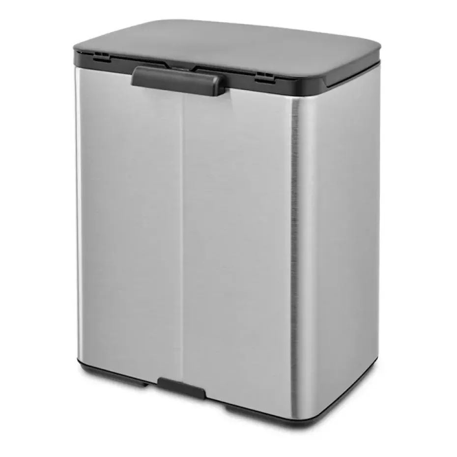 Cubo de basura Bo 12 L, Acero cepillado mate