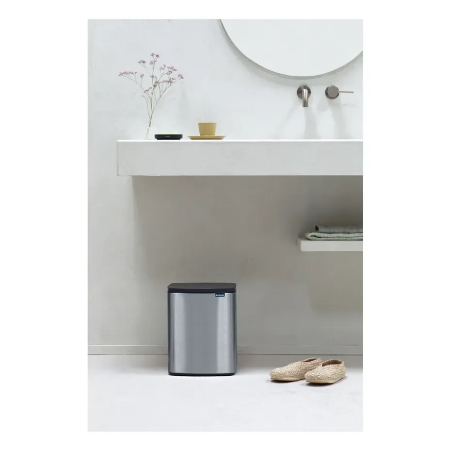 Cubo de basura Bo 12 L, Acero cepillado mate