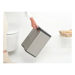 Cubo de basura Bo 12 L, Acero cepillado mate