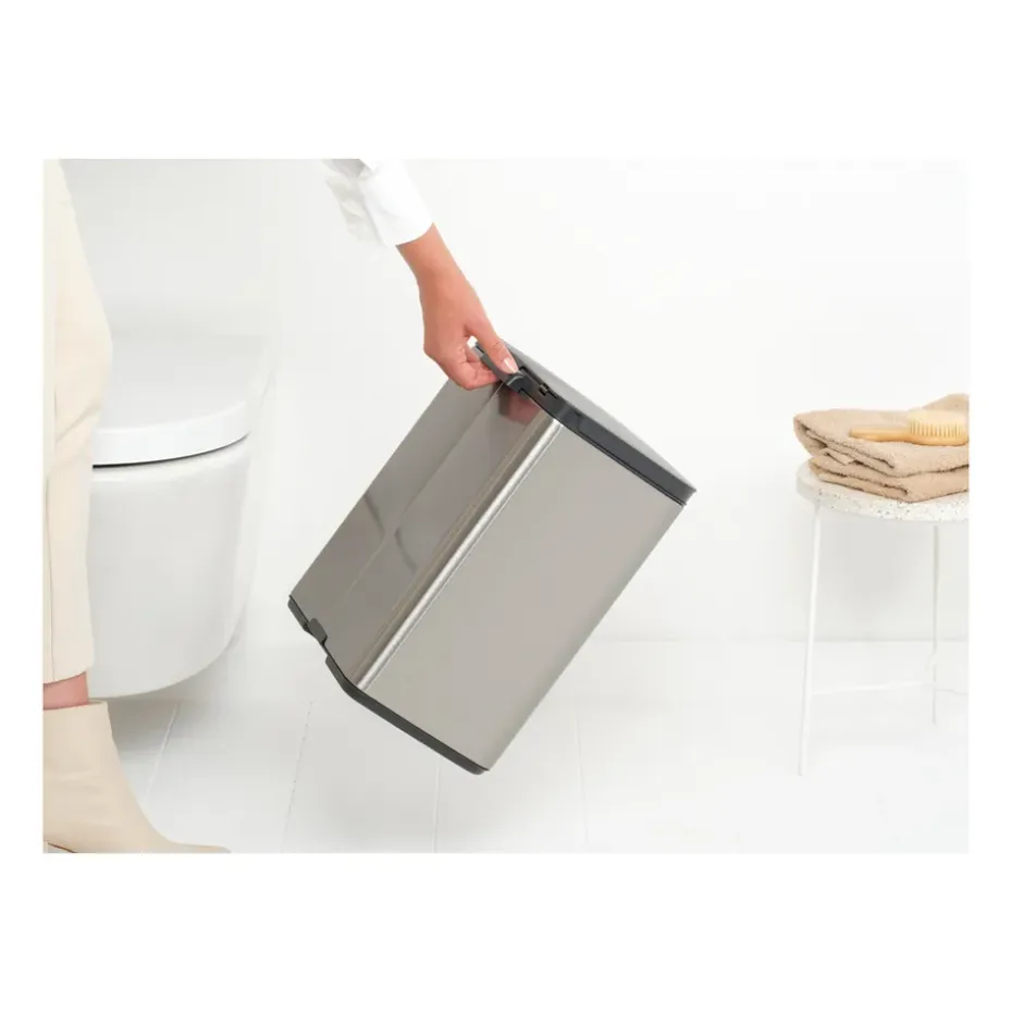 Cubo de basura Bo 12 L, Acero cepillado mate