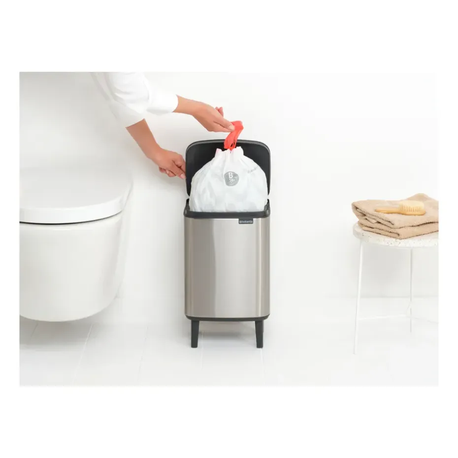 Cubo de basura Bo alto 7 L, Acero cepillado mate