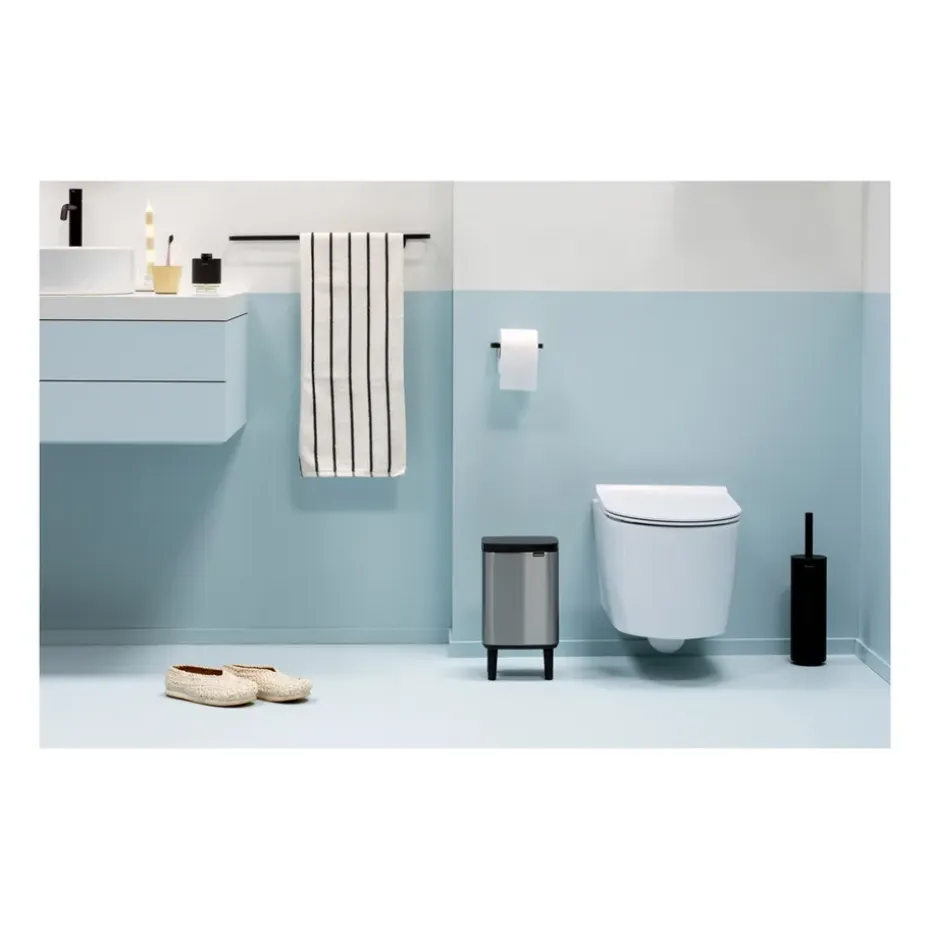 Cubo de basura Bo alto 4 L, Acero cepillado mate