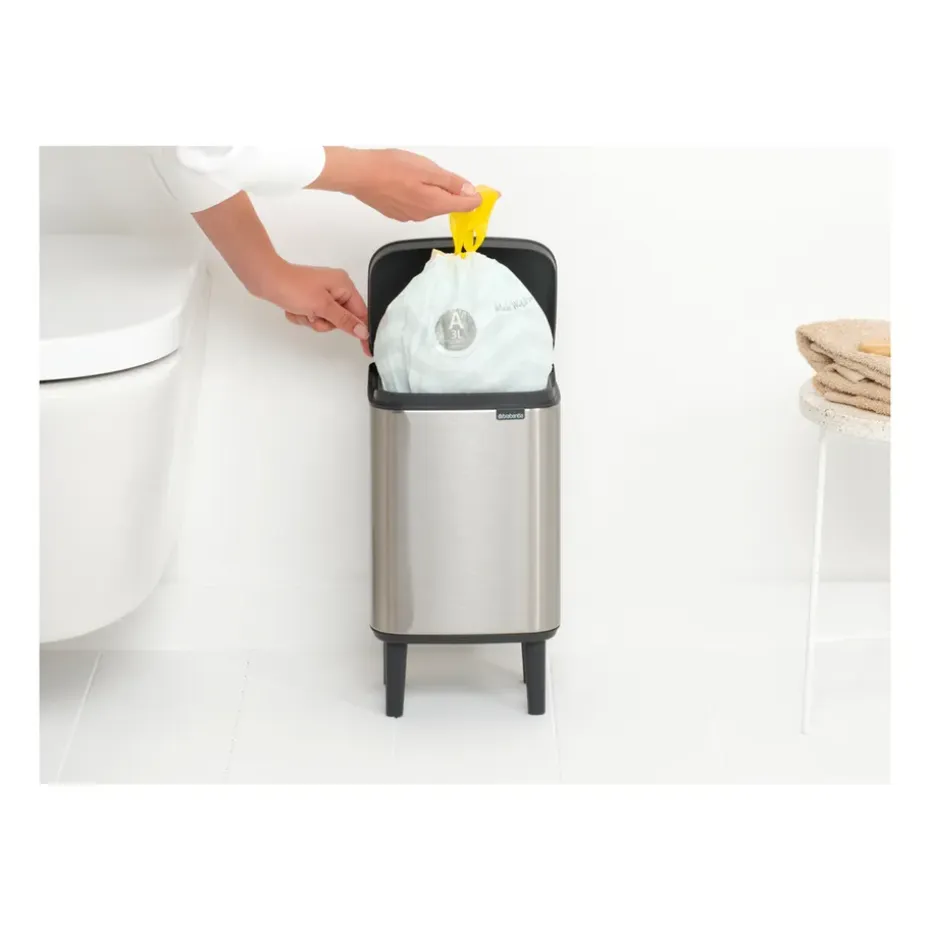 Cubo de basura Bo alto 4 L, Acero cepillado mate