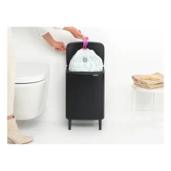 Cubo de basura Bo alto 12 L, Negro mate