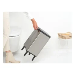 Cubo de basura Bo alto 12 L, Acero cepillado mate