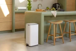 Cubo de basura con pedal Bo 30 L, Blanco