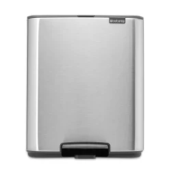 Cubo de basura con pedal Bo 12 L, Acero mate antihuellas