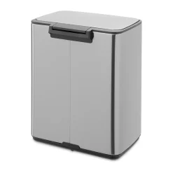 Cubo de basura con pedal Bo 12 L, Acero mate antihuellas