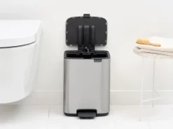Cubo de basura con pedal Bo 7 L, Acero mate antihuellas
