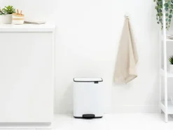 Cubo de basura con pedal Bo 12 L, Blanco