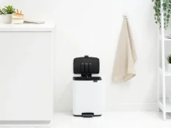 Cubo de basura con pedal Bo 12 L, Blanco