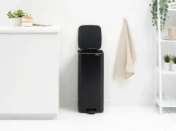 Cubo de basura con pedal Bo 30 L, Negro mate