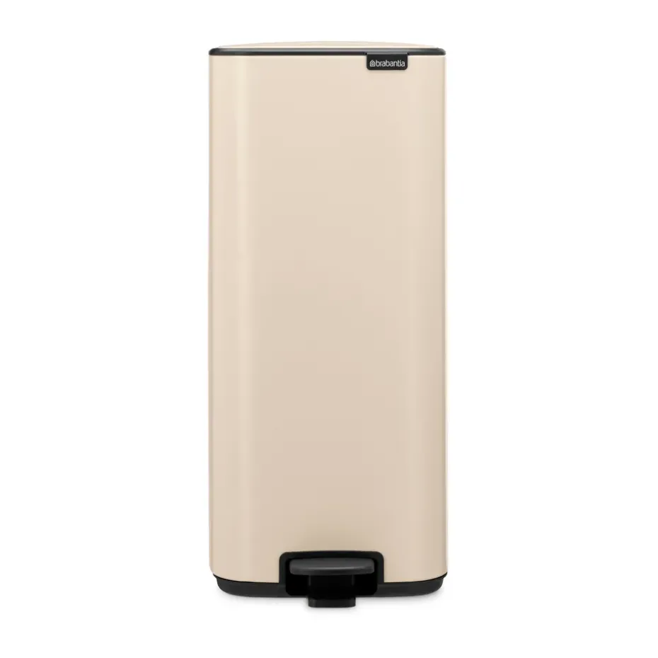 Cubo de basura con pedal Bo 30 L, Beige suave