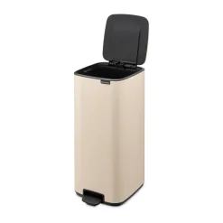 Cubo de basura con pedal Bo 30 L, Beige suave
