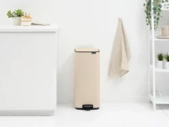 Cubo de basura con pedal Bo 30 L, Beige suave