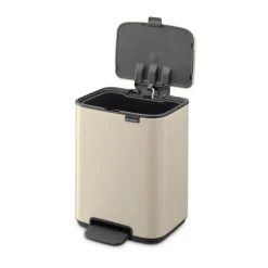 Cubo de basura con pedal Bo 4 L, Beige suave