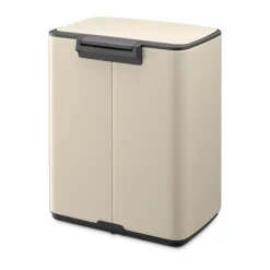 Cubo de basura con pedal Bo 12 L, Beige suave