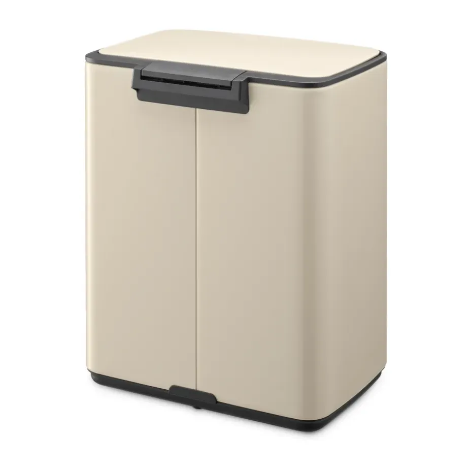 Cubo de basura con pedal Bo 12 L, Beige suave