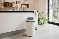 Cubo de basura redondo Touch Bin 60 L, Soft Beige