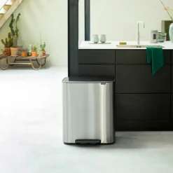 Cubo de pedal Bo 60 L, acero mate